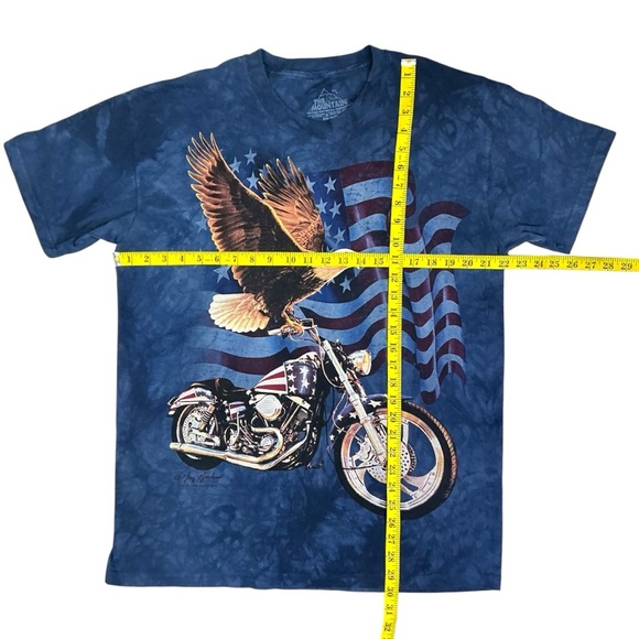 Born to Ride Vintage T Shirt Motorcycle Flag USA Eagle Blue Unisex Men Large - Picture 3 of 14